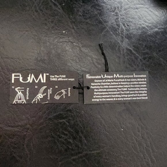 Fumi Black Leather and Silver Metal Bracelet Purse Hook - Picture 6 of 12